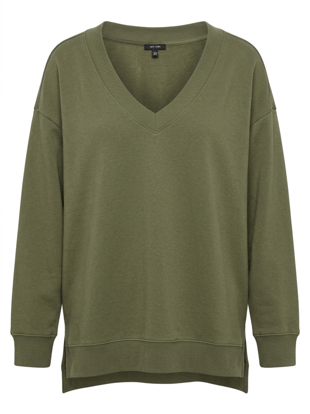 Torrid Olive Green Oversized V-Neck Sweatshirt Pullover Size XL
